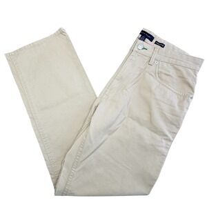 Tommy Hilfiger Cotton Twill Khaki Pants 34 x 31.5 Relaxed Fit Beige